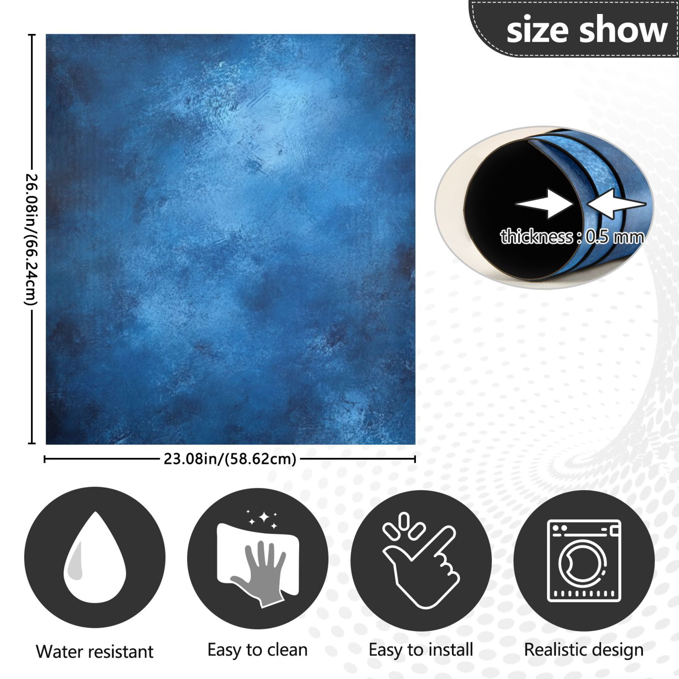 Dishwasher Magnetic Sticker 23x26 Inch Refrigerator Magnetic Sticker Washing Machine Magnetic Sticker Kitchen Panel Magnetic Sticker Home Decor Blue Oil Painting