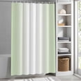 thumbnail image 3 of Ombre Light Green White Fabric Shower Curtain Gradient Color Washable Shower Curtains for Bathroom, Waterproof Bath Curtain with Hooks Home Decor 72x84in, 3 of 8