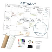 Myst Design Oversized Wall Calendar - 38x26 Inches Blank Monthly Planner(No Dates, Unfolded) - Wall Calendar - Premium Laminated Whiteboard Planner - Office Large Monthly Schedule
