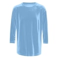 thumbnail image 1 of Tops de punto para mujer,Blusa corta de terciopelo para mujer, manga 3/4, cuello redondo, color liso, talla XXL, ropa informal, sopatenor, 1 of 4
