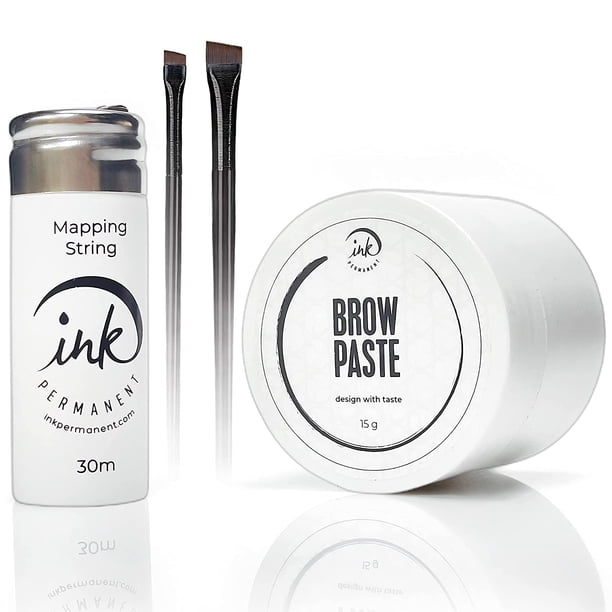 Kit de mapeo de cejas, tinta permanente con pasta blanca para cejas, 15 ml
