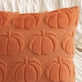 thumbnail image 4 of decorUhome Fall Throw Pillow Covers 18x18 Pack of 2, Soft Plush Faux Wool Couch Pillow Covers, Orange (Pillow Cover Only, No Inserts Included), 4 of 8