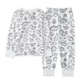 thumbnail image 5 of Elegyee Girls' Pajama Set Long Sleeve Top Pants Soft Nightwear for Kids, White, Size 5-6, 5 of 8