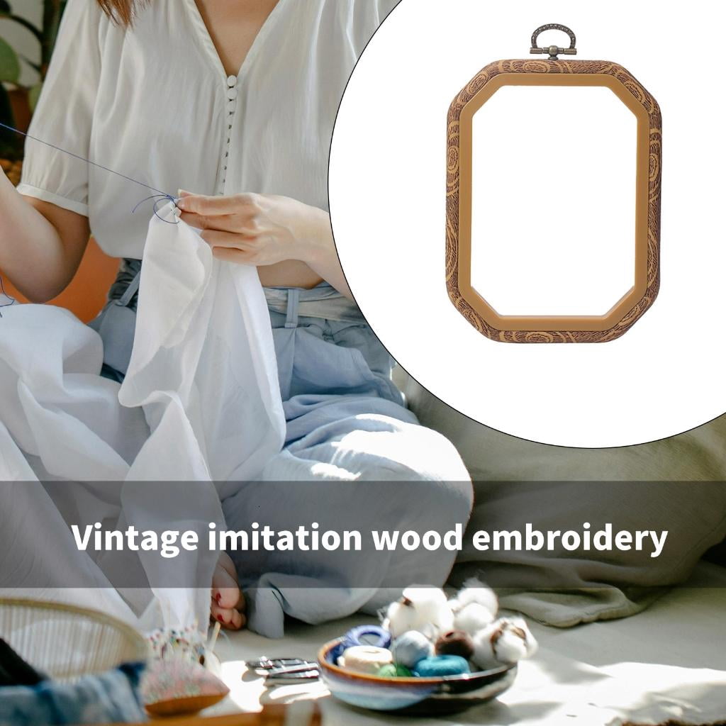 10 Pcs Wood Embroidery Hoop Adjustable Embroidery Frame Decorative Crosses Stitching Hoop for Needleworks Sewing Craft