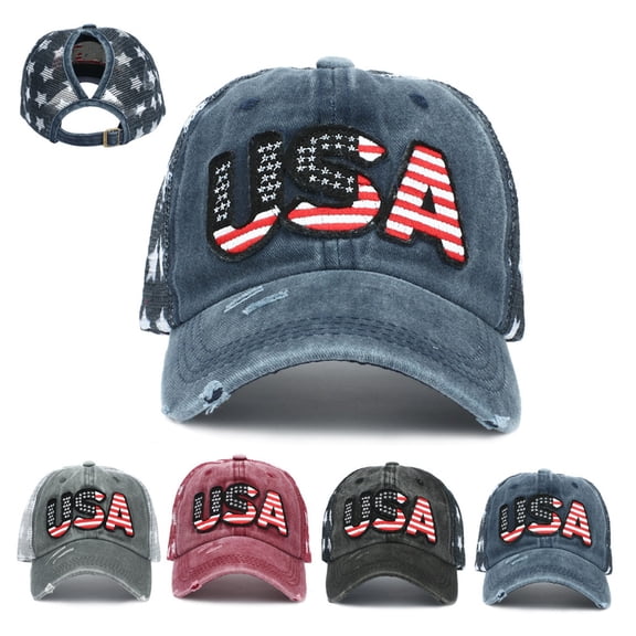 USA 250th Anniversary Hat BWASD 4th of July USA Embroidered Baseball Cap United States 250th Anniversary Patriotic Breathable Sunshade Sun Hat for Men Women