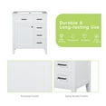 thumbnail image 5 of GDF Studio 30" Bathroom Vanity Base Only, Freestanding Cabinet with 3-Drawer and Storage Rack, White, 5 of 7