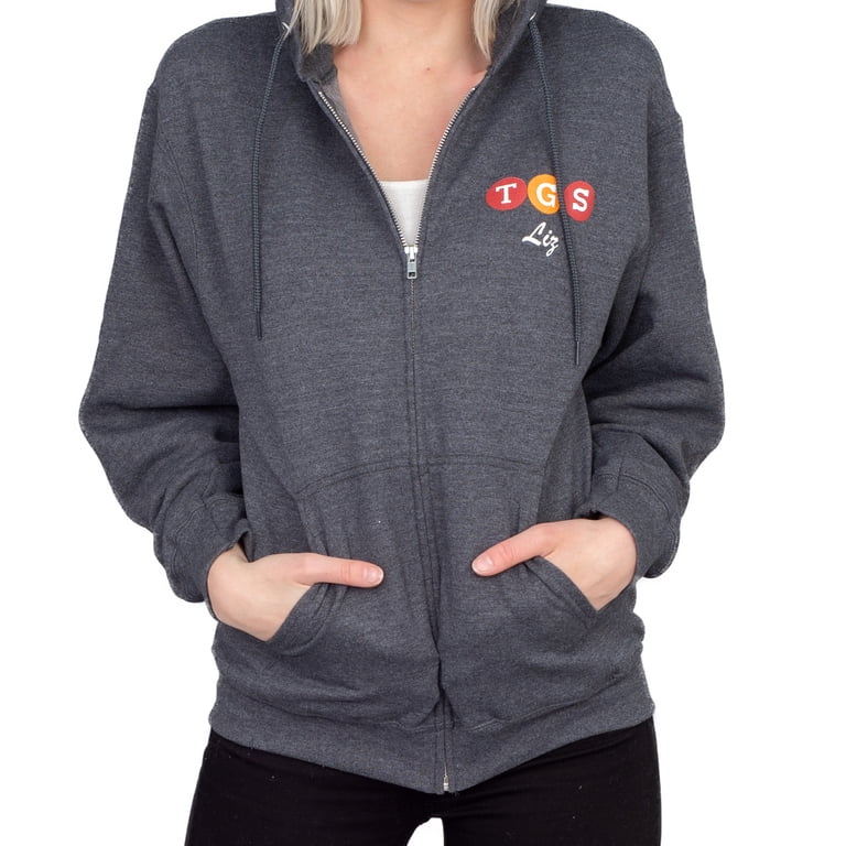 TGS Liz Tv Show Adult Heather Gray Zip Up Hoodie Sweatshirt
