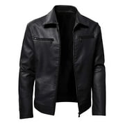 Fesfesfes Leather Jacket Mens Fashion Fall Jacket Mens Leather Jackets Casual Tops Coats Under $10
