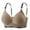 Coffee, variant on Women's Embroidered Front Buckle Wireless Thin Bra for Large Size, Breathable Soft Fabric, Everyday Comfort