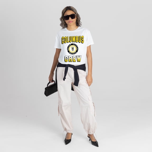 Women's Gameday Couture White Columbus Crew Oversized All-Time Classic Flowy T-Shirt