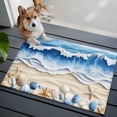 thumbnail image 3 of 2x3 Ft Entryway Area Rug, Coastal Blue Kitchen Rug Runner Washable Floor Mat, Starfish Beach Ocean Shell Sand Painting Non Slip Indoor Door Mat Throw Carpet for Bathroom Living Room Bedroom, 3 of 8