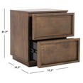 thumbnail image 3 of SAFAVIEH Couture Zeus Rustic Nightstand with 2 Drawers, Medium Oak, 3 of 12