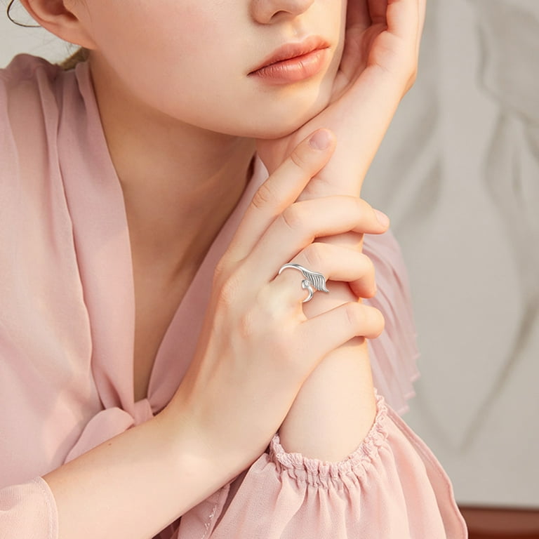 Angel Wings Rings Purity 925 Sterling Silver True Love Waits