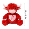 thumbnail image 2 of Red Highland Cow Stuffed Animal Plush, 10" Soft Toy, Valentine's Day Gift for Women Men, Birthday Present, New Year Home Decor, 2 of 8