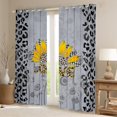 thumbnail image 2 of YST Sunflower Blackout&nbsp;Curtains for Girls Women,Wild Animal Cheetah Leopard Print Curtains&nbsp;&&nbsp;Drapes,Rustic Flowers Window&nbsp;Curtains,White Black Checkers Window&nbsp;Treatments, 2 of 6
