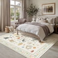 thumbnail image 5 of BERTHMEER 8'x10' Area Rugs for Living Room Large Beige Modern Cat Pattern Rugs for Bedroom Office Machine Washable Farmhouse Dining Room Rugs Non Slip Contemporary Floral Carpets, 5 of 8