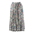 thumbnail image 3 of Gibobby faldas para niña Falda a media pierna informal con estampado floral estilo bohemio de verano para mujer(Blanco, XL), 3 of 5