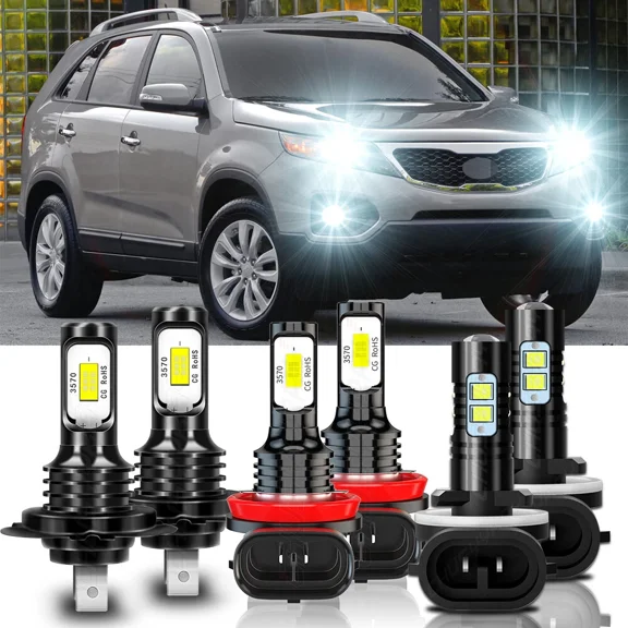 For Kia Sorento 2011-2015 2016 Combo LED Headlight High Low Beam Fog Light Bulb