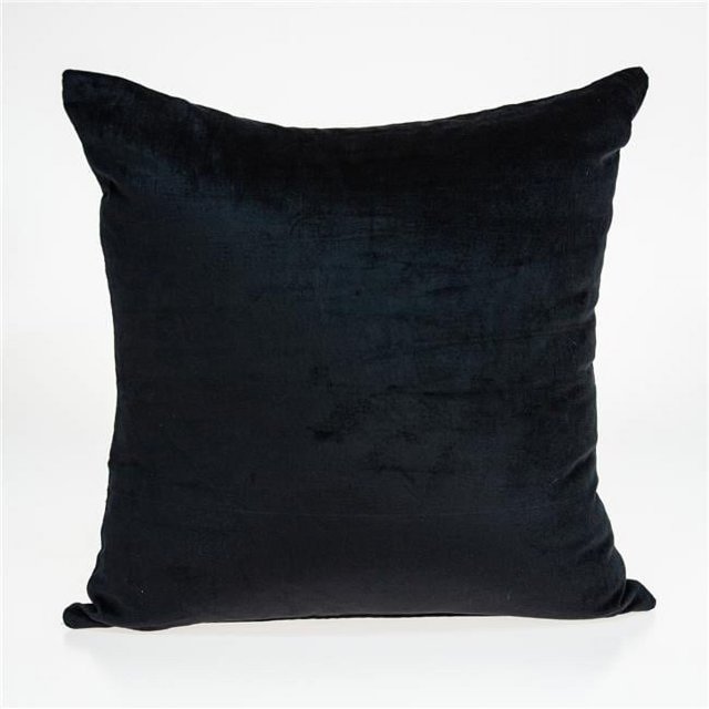 Parkland Collection PILE11221P Spano Black Square Transitional Pillow Cover with Poly Insert - 22 x 22 x 7 in.