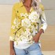 thumbnail image 5 of Camiseta de Solapa de Cuello en V de la Manga Superior de 3/4 de las Mujeres, Uso Diario Cómodo Casual, 5 of 5