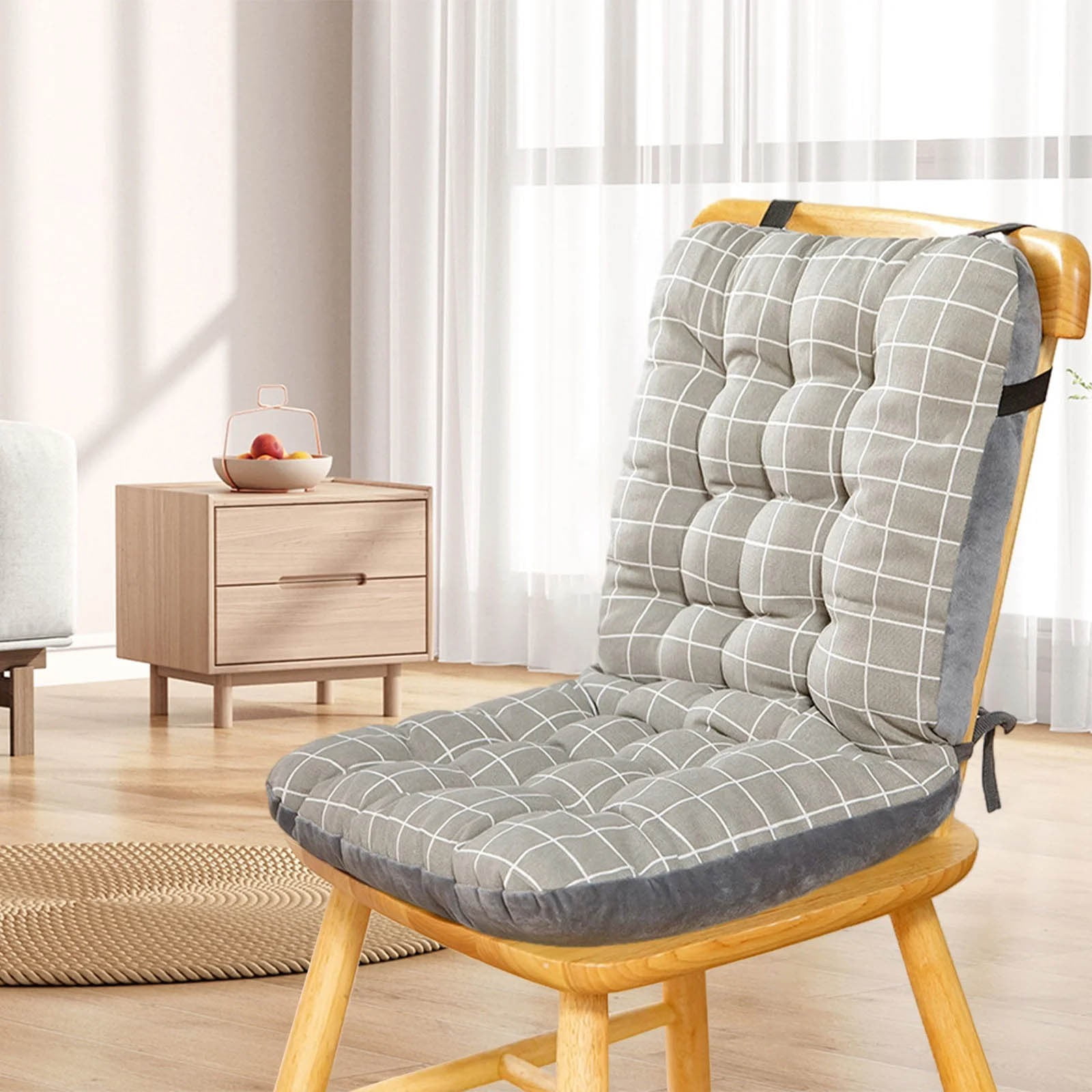 Indoor Outdoor Chair Pads Cushion, High Back Chair Cushions, Dining -Kitchen -Office Chair Seat Cushion with Ties Thickened One-Piece Outdoor Indoor Furniture Chair Seat Cushion