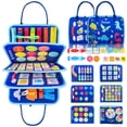 thumbnail image 1 of Iooo Tablero Ocupado para Niños Pequeños Juguetes Montessori para 1 2 3 4 Años Tablero Sensorial con Hebillas Actividades Educativas para Aprender Habilidades Motrices Finas Regalos Juguete para Niñas, 1 of 5