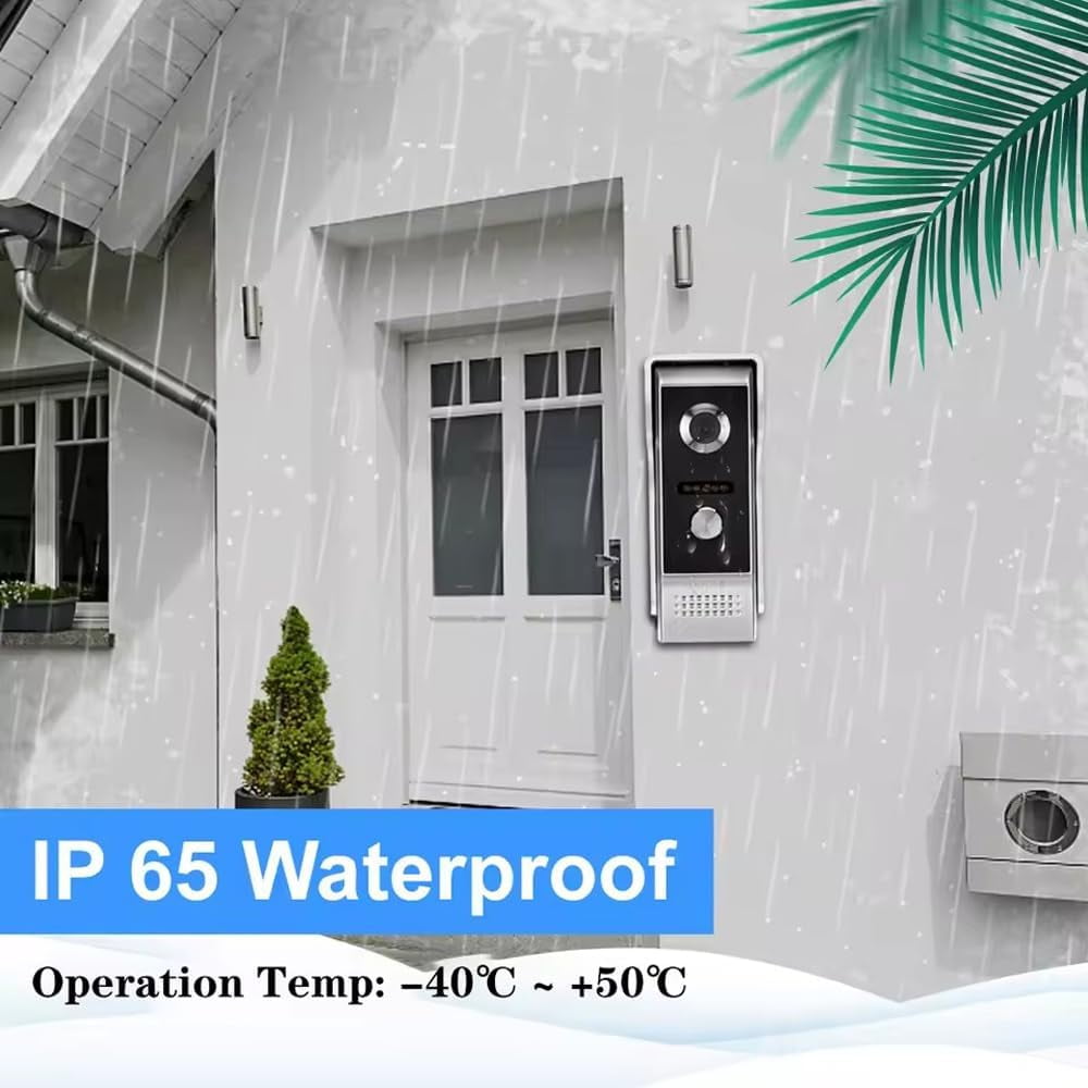 Wired Video Intercom System, 4.3 Inch Monitor, HD Camera, Night Vision, Dual-Way Intercom, Kits for Villa, Apartment, Home, Office
