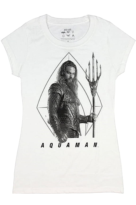 Justice League Aquaman Juniors White T-Shirt (Small)