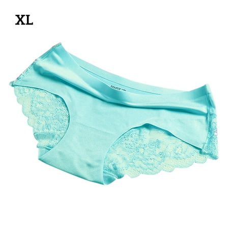 

Women Lace Edge Panty Breathable Elastic Waist Girl Briefs Band Moisture Wicking