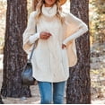 thumbnail image 2 of cfhntfmh Pull Col Roulé pour Femmes Pull Ample Mode Automne 2024 Pull Asymétrique, 2 of 3