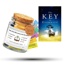 Bible Verses in a Jar | Prayer Jar for Bible Study Gifts with Joann Young The Key to Eternity Book | Christian Gifts for Women & Men | Handmade Bible Verses in a Jar Gift Set by Omnicoast Goods, OCG