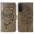 thumbnail image 2 of SaniMore Case for Samsung Galaxy S23 (6.1" 2023), PU Leather Luxury Embossed Butterfly Glitter Diamond [Wrist Strap & Card Slots & Flip Kickstand] Full-body Shockproof Wallet Cover For S23, Gray, 2 of 3