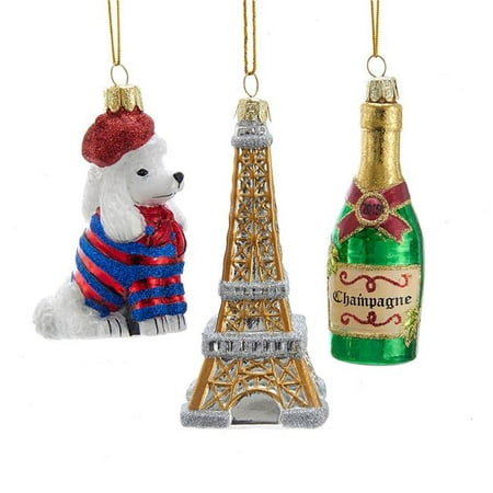UPC 086131512087 product image for Kurt Adler 4.5-Inch France Inspired Glass Ornaments  Set of 3 | upcitemdb.com