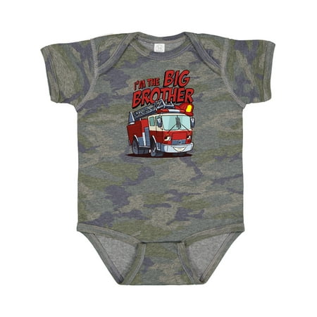 

Inktastic Big Brother Fire Truck Gift Baby Boy Bodysuit