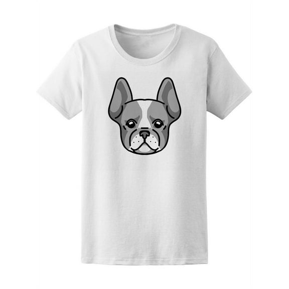 French Bulldog Sticker Logo T-Shirt Women -Image by Shutterstock, Female Large