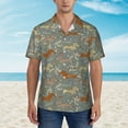 thumbnail image 5 of Uemuo Dachshund Dog Bird Printed Regular Fit Short Sleeve Casual Hawaiian Shirt for Men,Aloha shirt,Tropical shirt,Floral print shirt,Vacation Beach shirt-Large, 5 of 9