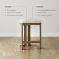thumbnail image 3 of Nathan James Veya Modern Backless Bar Stool, Barrel Bar Stool with Boucle Upholstery and Solid Wood Legs, Light Brown, 3 of 5