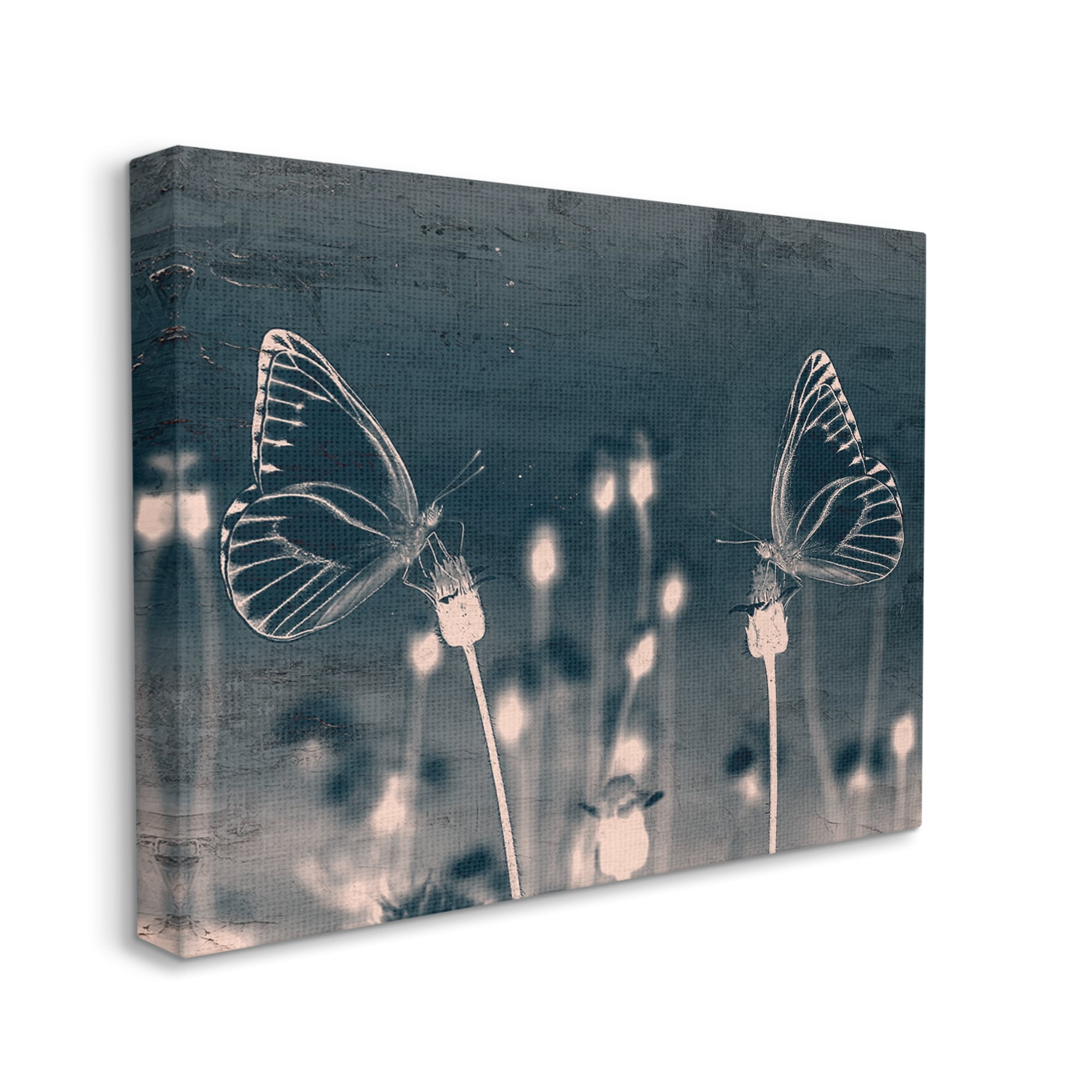 Stupell Industries Abstract Grey Butterflies Meadow Animals & Insects Painting Gallery Wrapped Canvas Print Wall Art