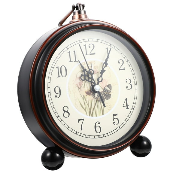 Desk Clock Analog Cute Retro Pastoral Alarm Hearing Loss Base