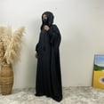 thumbnail image 4 of Qulqfy Abaya Dress for Women Black Kimono Sleeve Maxi Muslim Flowy Casual Hooded Kaftan Dresses Women Fall Dresses L, 4 of 6