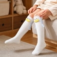 thumbnail image 4 of Kids Dopamine Color Knee High Socks, Girls Funny 3D Cartoon Face Braided Tassel Long Socks, Polyester Cotton Cute Novelty Children Stockings, 4 of 5