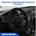 thumbnail image 3 of Skechers Air Cooled Memory Foam Steering Wheel Cover, Breathable Comfort Grip, Soft Leather, All-Season Fit for Cars, SUVs, and Trucks Hot Black, 3 of 7