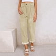 thumbnail image 4 of Pantalones largos casuales para mujer, pantalones de cintura alta para mujer, pantalones cargo elegantes, pantalones de verano para mujer, pantalones de pana lisos, pantalones de otoño,, 4 of 5