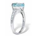 thumbnail image 2 of PalmBeach Jewelry 4.70 TCW Oval Cut Genuine Blue Topaz and Round Cubic Zirconia Sterling Silver Ring, 2 of 6