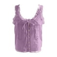 thumbnail image 3 of Women's Solid Color Lace Patchwork Camisole - Slim Fit Sweet Vest Top, 3 of 4