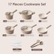 thumbnail image 2 of Juego de utensilios de cocina SENSARTE de 17 piezas, cerámica antiadherente color taupe, 2 of 9