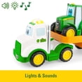 thumbnail image 2 of JOHN DEERE Lights & Sounds Farmin' Friends Hauling Set - Incluye camión de juguete y retroexcavadora - Juguetes para niños de 18 meses en adelante, 2 of 5