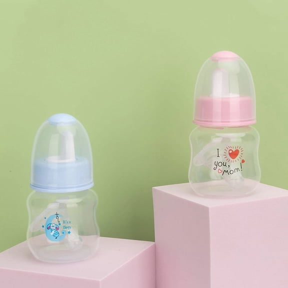 60ml Baby Newborn Nursing Nipple Bottle PP Pacifier Mini Portable Feeding Nursing Bottle Cute Cartoon Baby Milk Water Bottle