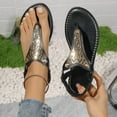 thumbnail image 5 of Flip Flops for Women 2026 Beach Summer Comfortable Strappy Flat Walking Thong Sandals with Elastic Strap Black Size 36-43, 5 of 9