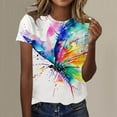 thumbnail image 2 of Stylish Women's T-Shirts for Everyday Wear - Women's F Print Round Neck Short Sleeve Top - and Comfortable Design for Casual Outfits, 2 of 5